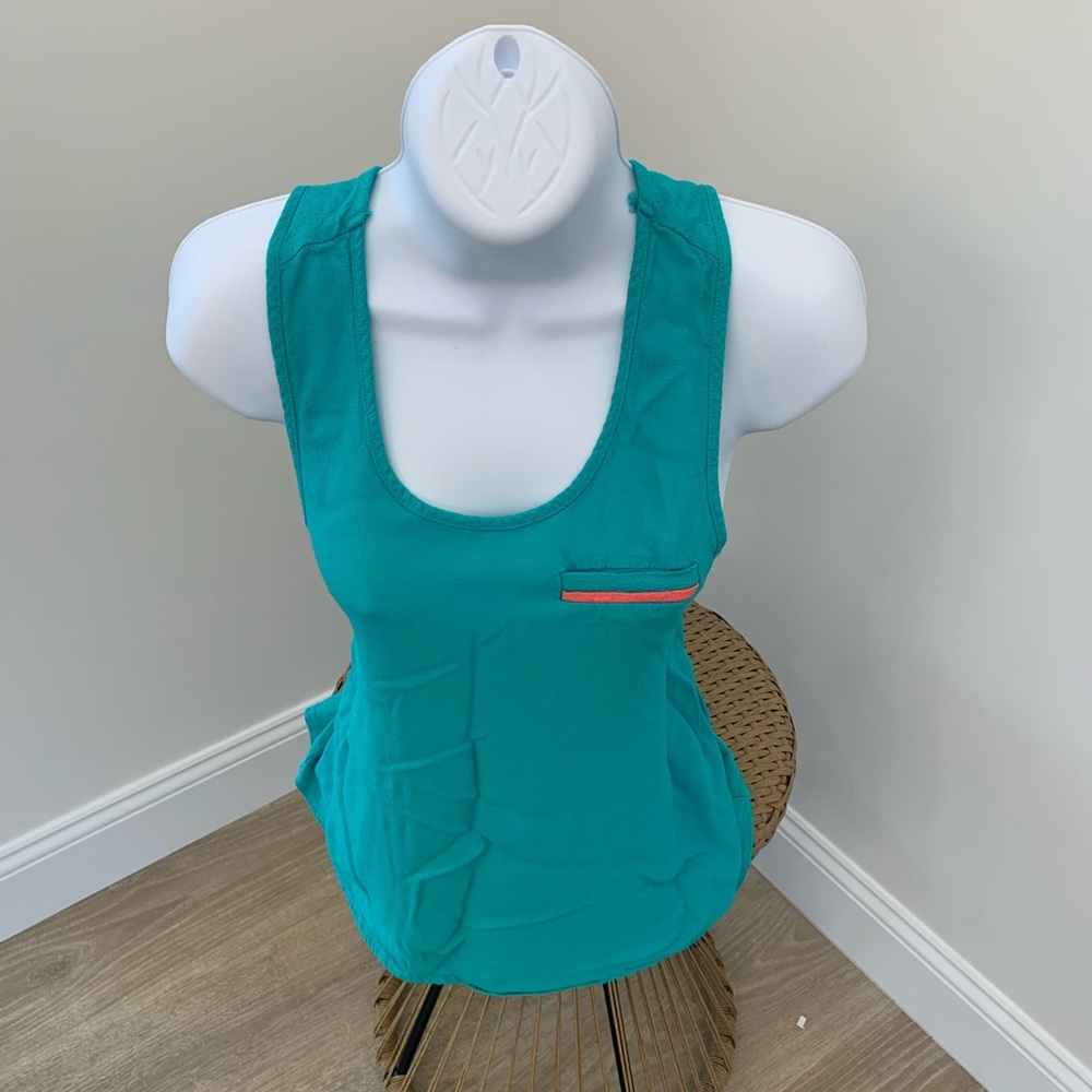 Prabal Gurung for Target Green Aqua Blue Tank Top Shirt sleeveless blouse
